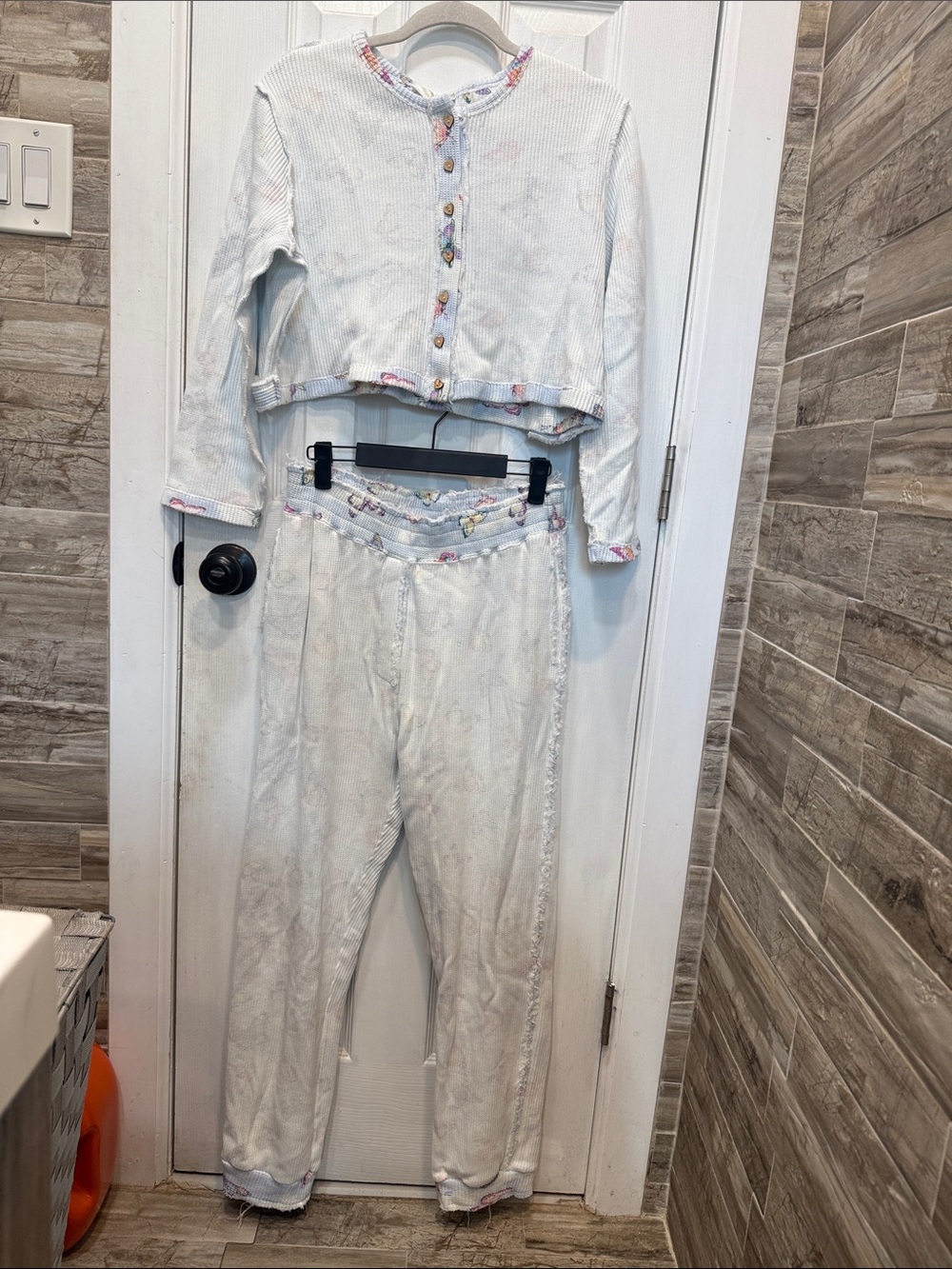 NWT LoveShackFancy White Butterfly-Print Jogger Pants
